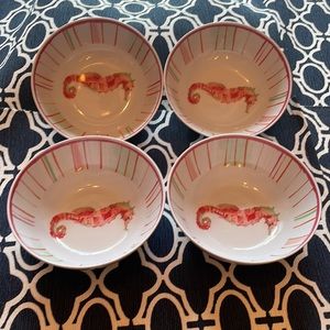 4 NEW Martha Stewart Melamine Seahorse Bowls